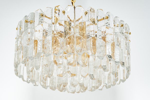 Gilt Brass & Murano Glass Palazzo Chandelier from Kalmar, Austria, 1970s-UGR-1123005