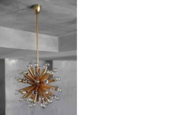 Gilt Brass Pendant Lamp with Swarovski Balls from Ernst Palme, 1960s-ZAA-875452