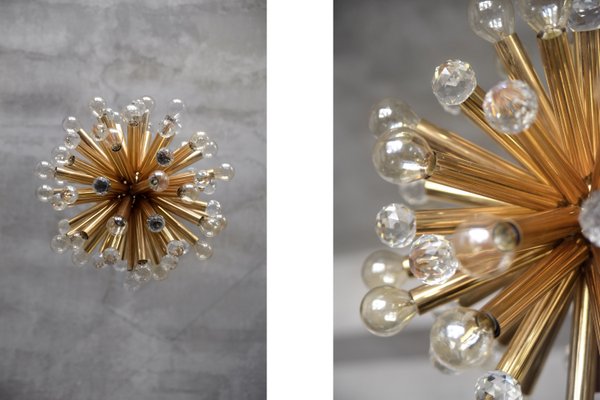 Gilt Brass Pendant Lamp with Swarovski Balls from Ernst Palme, 1960s-ZAA-875452