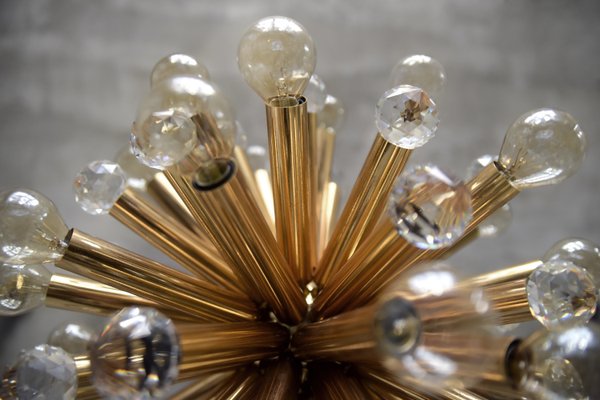 Gilt Brass Pendant Lamp with Swarovski Balls from Ernst Palme, 1960s-ZAA-875452