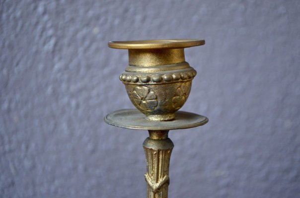 Gilt Bronze Candleholders with Snail Motif, Set of 2-AIU-1721927