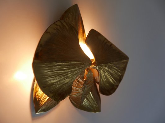 Gilt Bronze Sconce by Chrystiane Charles for Charles Et Fils, Paris, 1980s-WPT-1152676