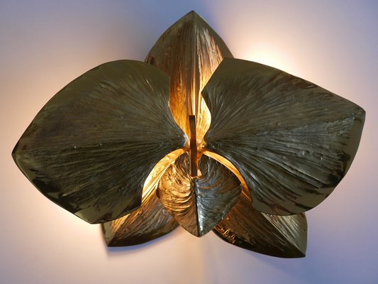 Gilt Bronze Sconce by Chrystiane Charles for Charles Et Fils, Paris, 1980s-WPT-1152676