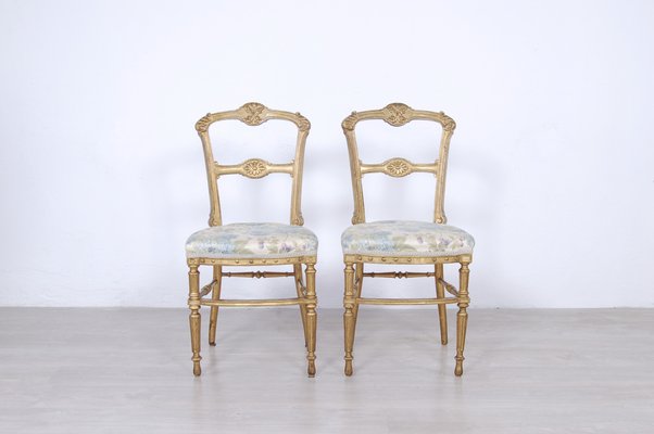 Gilt Chairs, 1800s, Set of 2-XSG-980350