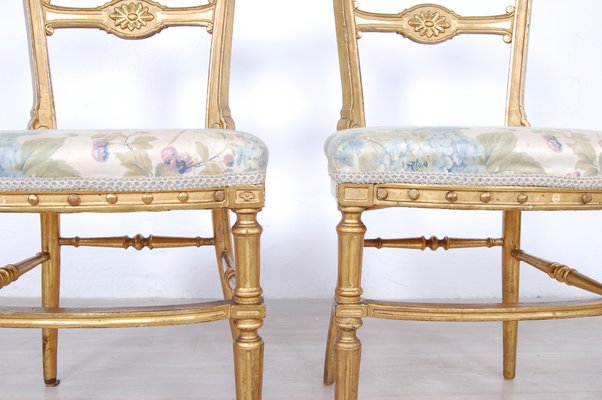 Gilt Chairs, 1800s, Set of 2-XSG-980350