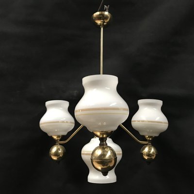 Gilt Chrome and Glass Chandelier, 1970s-WQQ-1767469