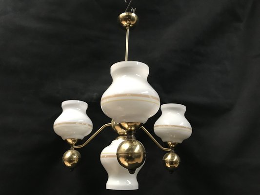 Gilt Chrome and Glass Chandelier, 1970s-WQQ-1767469