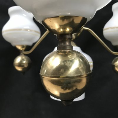 Gilt Chrome and Glass Chandelier, 1970s-WQQ-1767469