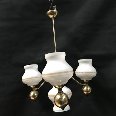 Gilt Chrome and Glass Chandelier, 1970s-WQQ-1767469