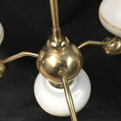 Gilt Chrome and Glass Chandelier, 1970s-WQQ-1767469