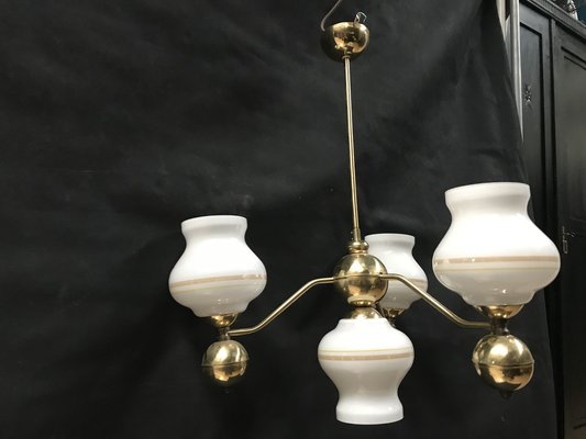 Gilt Chrome and Glass Chandelier, 1970s-WQQ-1767469