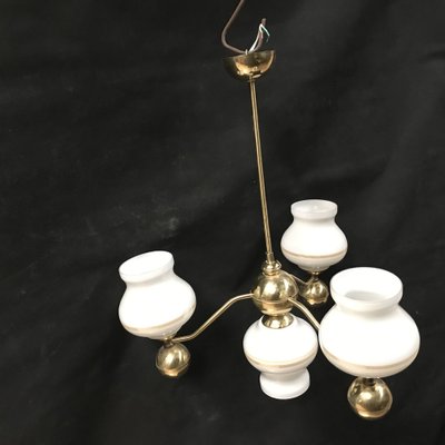 Gilt Chrome and Glass Chandelier, 1970s-WQQ-1767469