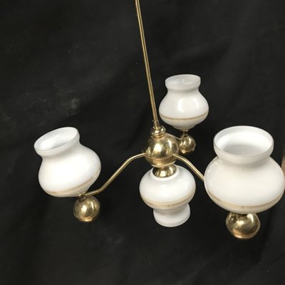 Gilt Chrome and Glass Chandelier, 1970s-WQQ-1767469