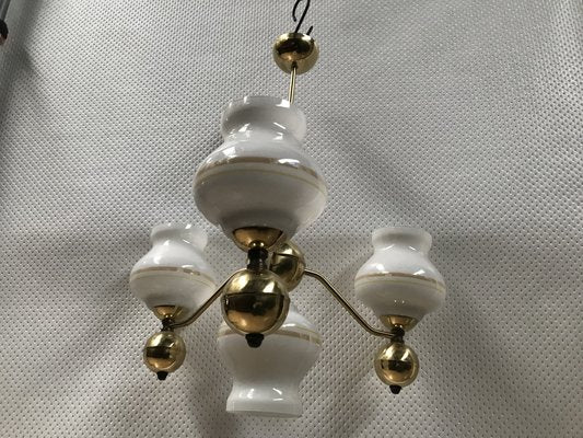 Gilt Chrome and Glass Chandelier, 1970s-WQQ-1767469