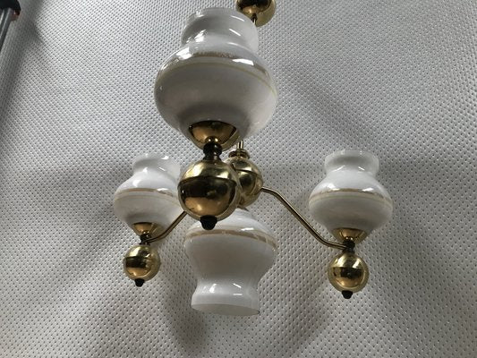 Gilt Chrome and Glass Chandelier, 1970s-WQQ-1767469