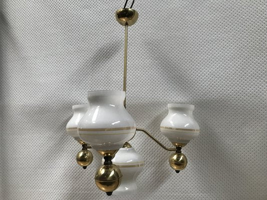 Gilt Chrome and Glass Chandelier, 1970s-WQQ-1767469