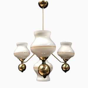 Gilt Chrome and Glass Chandelier, 1970s-WQQ-1767469