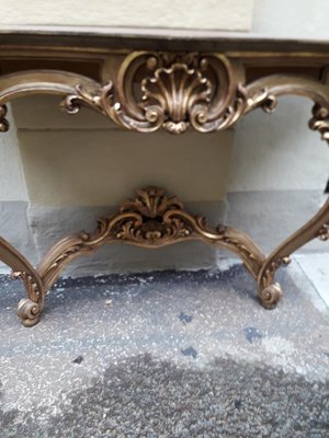 Giltwood Console Table, 1940s-AKA-725436