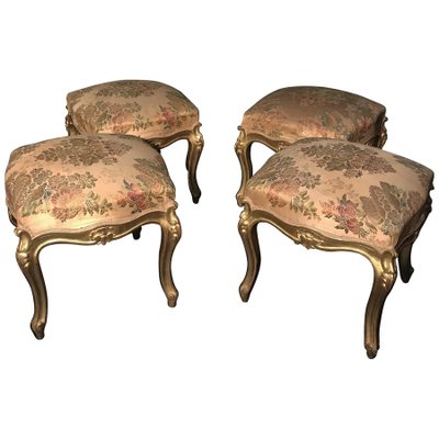 Giltwood Stools, Italy, 19th Century, Set of 4-MBH-1031908