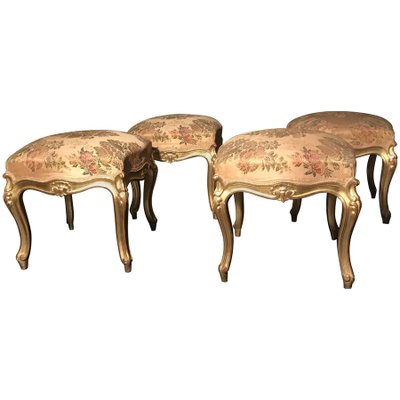 Giltwood Stools, Italy, 19th Century, Set of 4-MBH-1031908