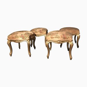 Giltwood Stools, Italy, 19th Century, Set of 4-MBH-1032165