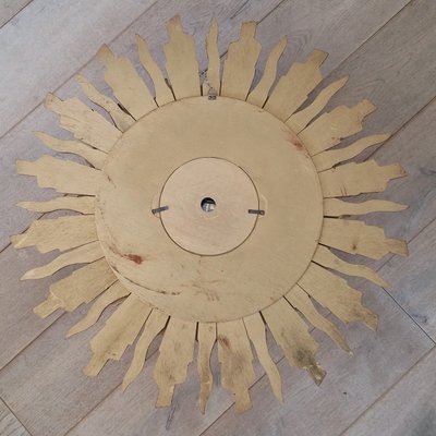 Giltwood Sunburst Wall Clock from Stijlklokkenfabriek C.J.H. Sens en Zonen, 1960s-SJU-653906