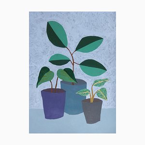 Gio Bellagio, Three Houseplants with Pot, 2023, Acrylic on Paper-RWC-1764963