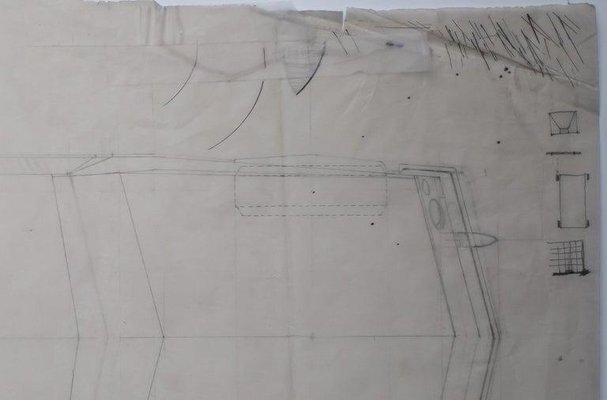 Gio Ponti for Touring Carrozzeria Milan, Large Original Drawing, 1952, Paper-WN-1360002