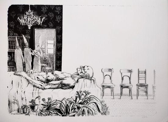 Giorgi Maskharashvili, Chairs Borrowed at Neighbours, 2007, Ink on Paper-CHG-1177846