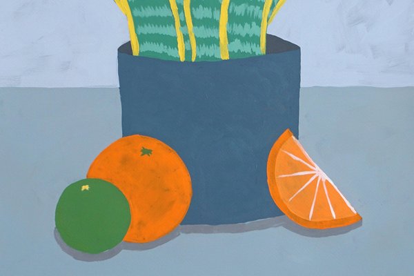 Giorgio Morandi, Snake Plant with Oranges, 2023, Acrylic on Paper-RWC-1736534