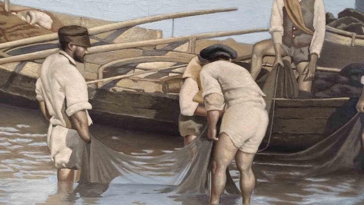 Giovan Battista Filosa, The Return from Fishing, Oil Painting, 1908-ZCI-1775946