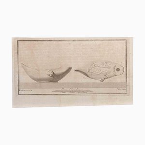 Giovanni Battista Casanova, Oil Lamp with Decoration, Etching, 18th Century-ZCI-1760633