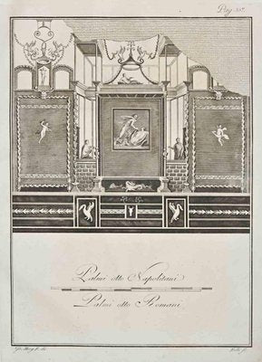 Giovanni Elia Morghen, Ancient Roman Fresco Herculaneum, Etching, 18th Century-ZCI-1423438