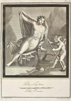 Giovanni Elia Morghen, Ancient Roman Fresco Herculaneum, Etching, 18th Century-ZCI-1423519