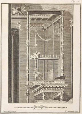 Giovanni Elia Morghen, Ancient Roman Fresco Herculaneum, Etching, 18th Century-ZCI-1423485