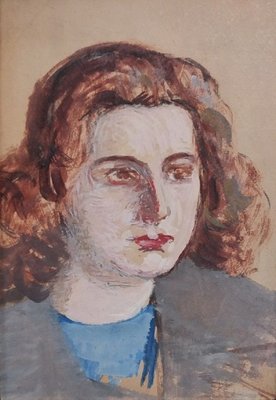 Giovanni Malesci, Girl, 1950s, Oil on Cardboard-KHH-1243782