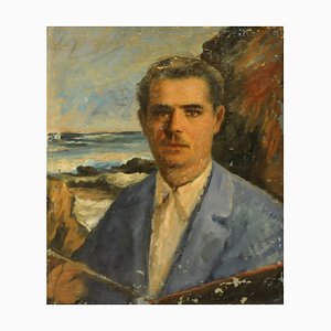 Giovanni Malesci, Self-Portrait, 1925, Oil on Panel-KHH-1243756