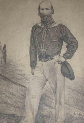 Giovanni Marazzoli, Portrait of Garibaldi, 1897, Lithograph-ZCI-1379915