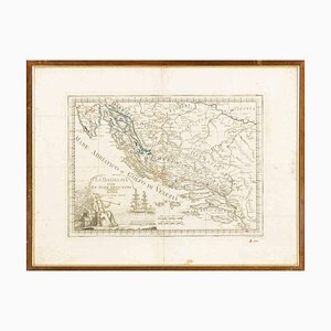 Giovanni Mignani, Map of Dalmatia & Adjacent Islands, Etching, 1792, Framed-ZCI-1416581