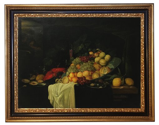 Giovanni Perna, Still Life Painting, Dutch School, Italy, Oil on Canvas, Framed-YUW-1299336