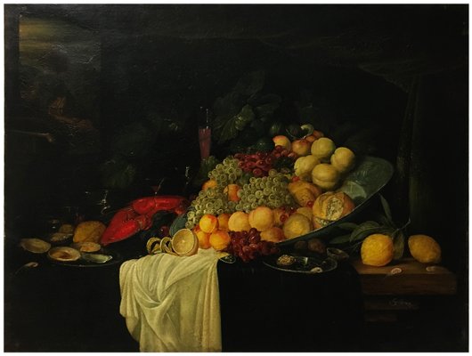 Giovanni Perna, Still Life Painting, Dutch School, Italy, Oil on Canvas, Framed-YUW-1299336