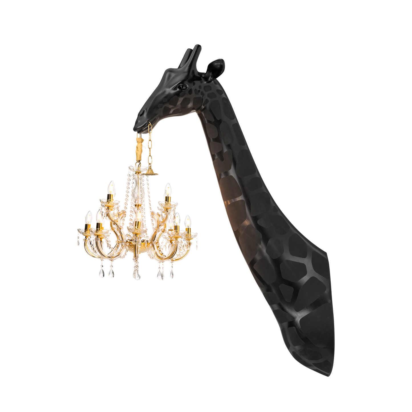 Giraffe in Love Wall Lamp by Qeeboo #Black