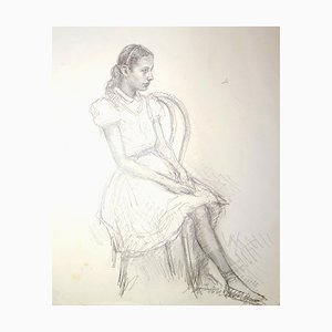 Girl - Original Pencil Drawing by J.L. Rey Vila - 1959-ZCI-755059