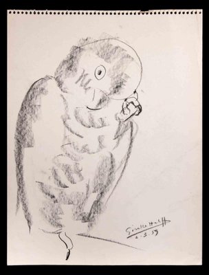 Giselle Halff, Bird, Original Charcoal Drawing, 1959-ZCI-1324399