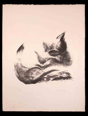 Giselle Halff, The Cat, Lithograph, 1950s-ZCI-2029183