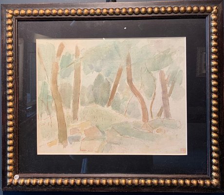 Giulio Da Milano, Undergrowth Forest, Trees, Greenery Watercolor, 1929-QUE-944012