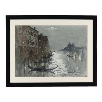 Giulio Falzoni, Venice, Watercolor on Paper-VMM-2026037