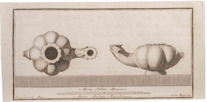 Giuseppe Aloja, Oil Lamp, Etching, 18th Century-ZCI-1760796