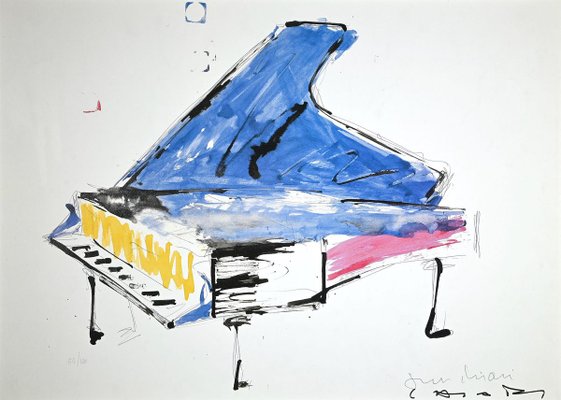 Giuseppe Chiari, Fluxus Piano, Original Lithograph, Late 20th Century-ZCI-889864