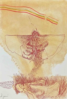 Giuseppe Zigaina, The Moth, Original Lithograph, 1973-ZCI-1380116